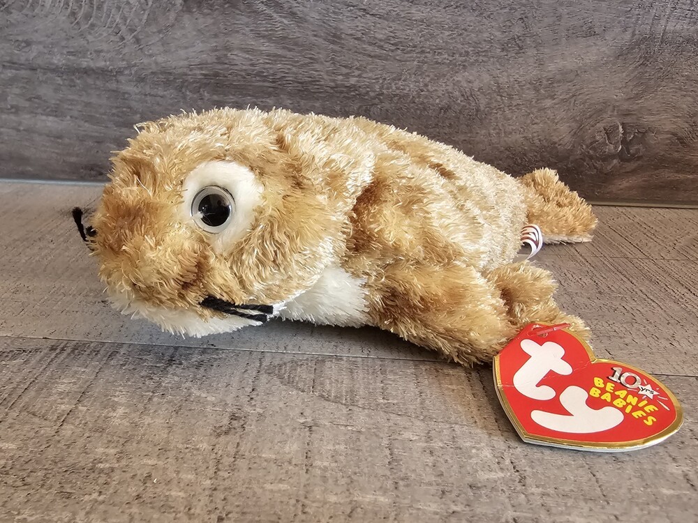 Fins Seal Sea Lion Retired Ty Beanie Baby with Tags Plush Stuffed Animal